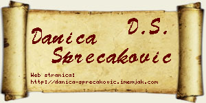 Danica Sprečaković vizit kartica